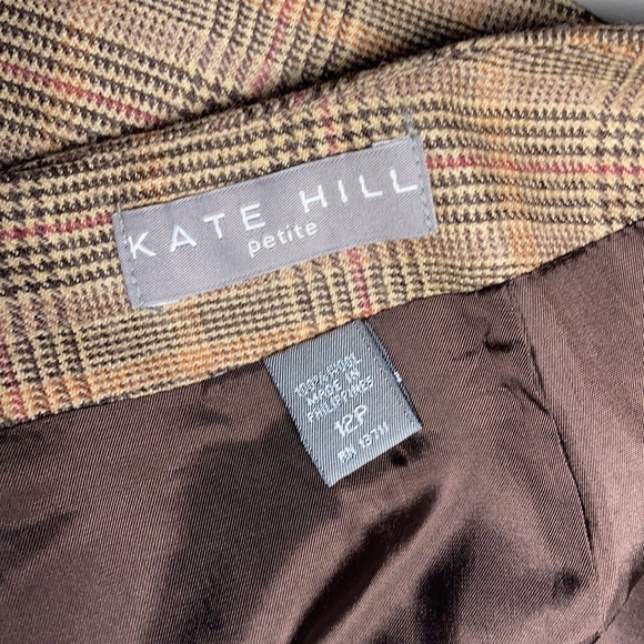 CLOSING SALE Kate Hill Petite Plaid Pencil Skirt - Picture 3 of 5